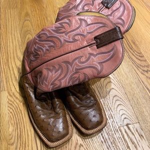 Justin ostrich skin boots